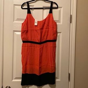 NWT  LOFT pink dress with black details